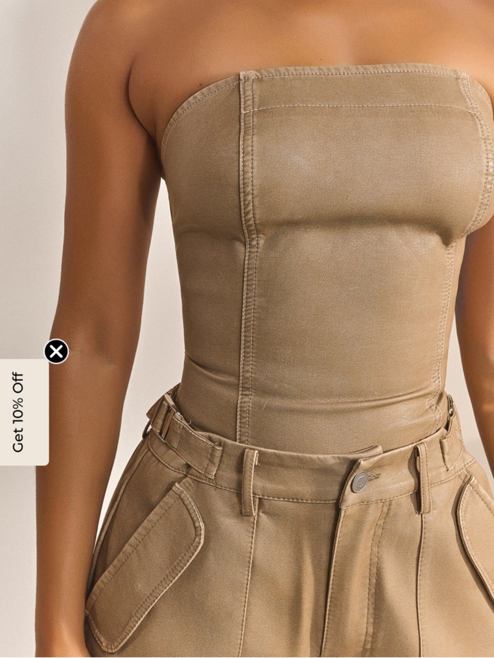 Mars The Label faux leather corset top